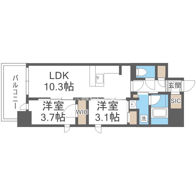 リビオメゾン新大阪(2LDK/14階)の間取り写真