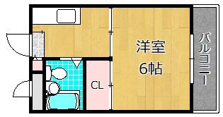 フロンティア長尾II(1K/3階)の間取り写真