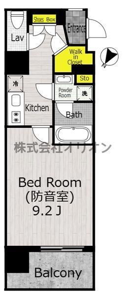 PLAY EKODA(1K/3階)の間取り写真
