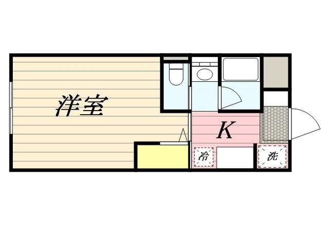 フレッシュタウンスギモト(1K/3階)の間取り写真