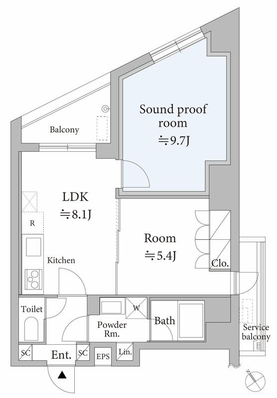 ASTILE STUDIO代々木(1SLDK/2階)の間取り写真