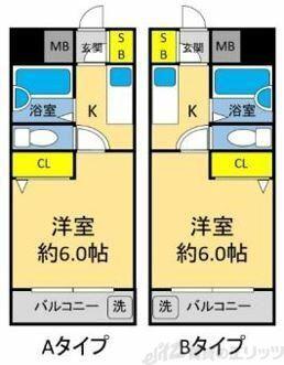 天満グリーン土井マンション(1K/2階)の間取り写真