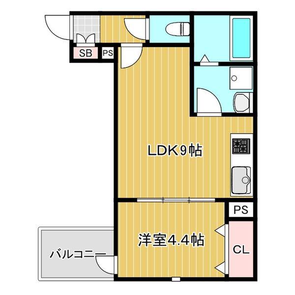 LINO久宝寺(1LDK/2階)の間取り写真