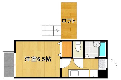 ビバリーハウス萩丘A(1K/2階)の間取り写真