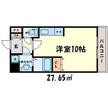 オズレジデンス尼崎(ワンルーム/5階)の間取り写真