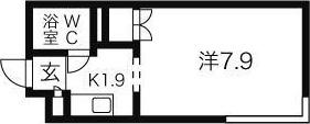グランメール北6条(1K/3階)の間取り写真