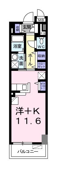 レジデンス神戸(1K/3階)の間取り写真