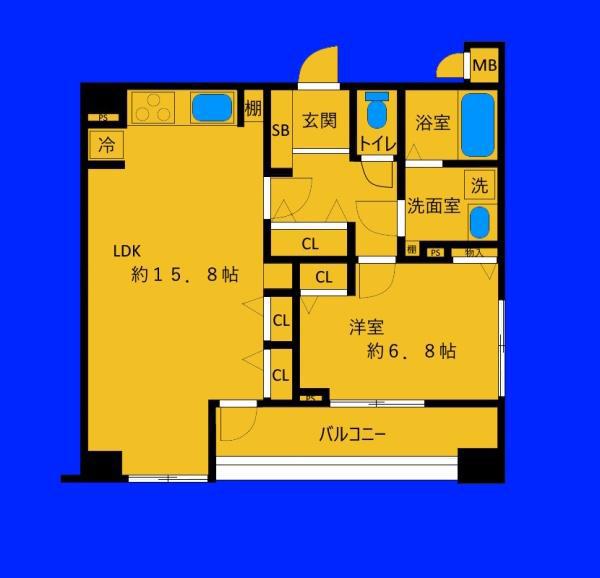 セジョリ横浜みなとみらい(1LDK/9階)の間取り写真