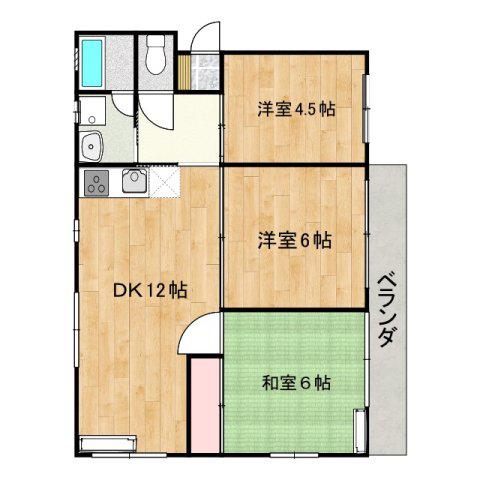 ルミエール引野(3LDK/1階)の間取り写真