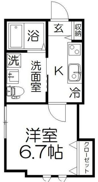 CASA.KELLY(1K/2階)の間取り写真