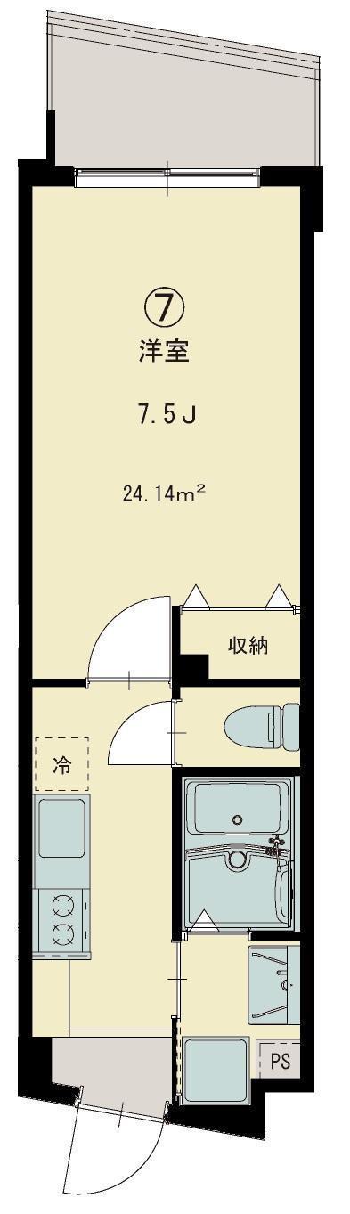 志幸60JUPITER(1K/2階)の間取り写真