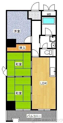 KDKビル(3LDK/7階)の間取り写真