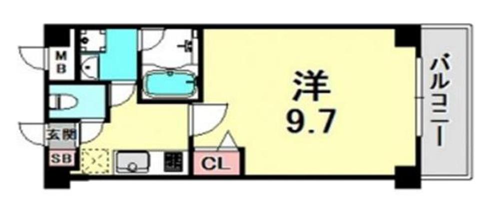 VILLA MARIAII(1K/4階)の間取り写真
