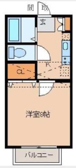 アヴァンセ富沢南三番館(1K/2階)の間取り写真