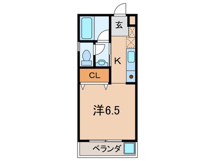 FIORENTE KOBE V(ワンルーム/2階)の間取り写真