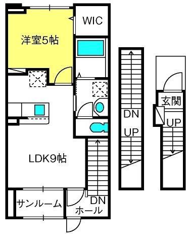 ソレイユ(1LDK/3階)の間取り写真