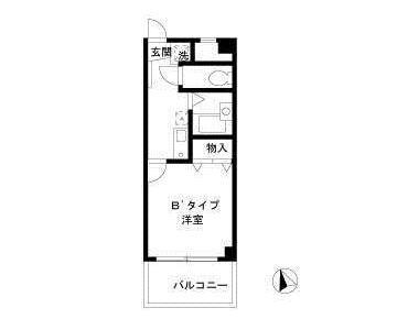 エスワイビル2(1K/2階)の間取り写真