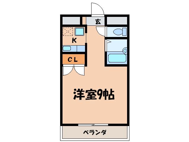 パルスピリア91(1K/2階)の間取り写真