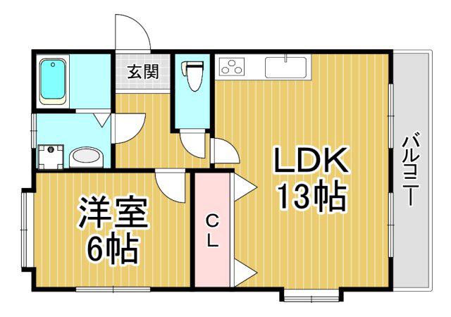 ピーターハウス(1LDK/2階)の間取り写真