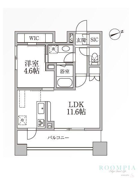 レジディア新御徒町II(1LDK/11階)の間取り写真