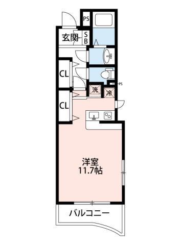 スリジエ田園調布(ワンルーム/2階)の間取り写真