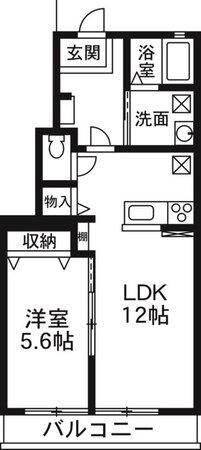 安堀ハイム(1LDK/1階)の間取り写真
