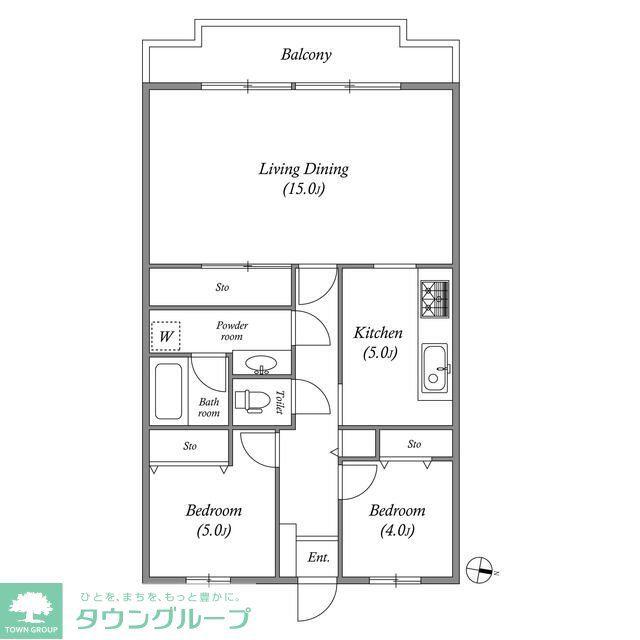 市川東レジデンス(2LDK/6階)の間取り写真