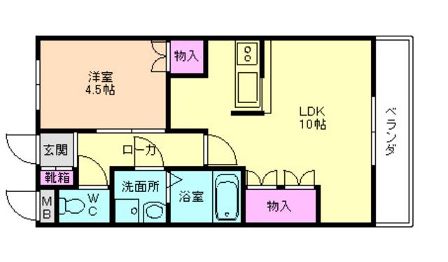 ルミナスI(1LDK/2階)の間取り写真