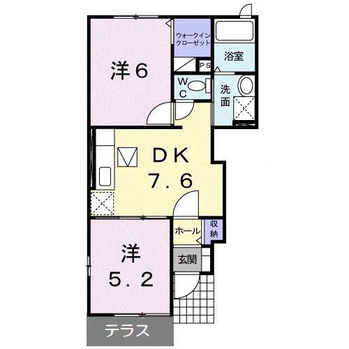 フェイバーレジデンスA(2DK/1階)の間取り写真