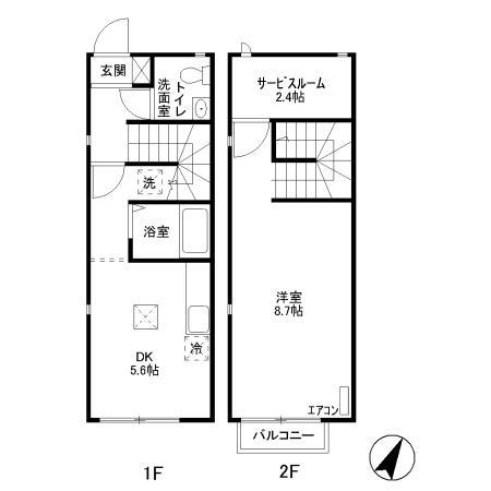 キューブタウン長田A(1SDK/1階)の間取り写真