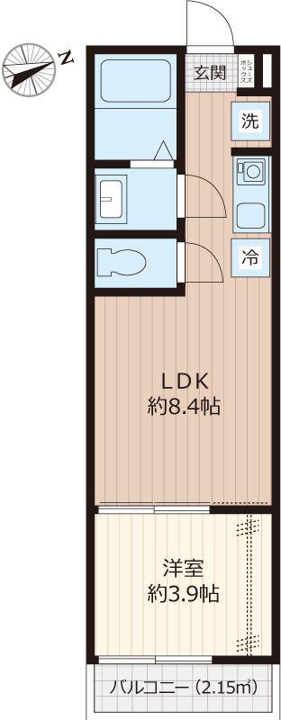 ERFOLG鳩ケ谷(1LDK/2階)の間取り写真