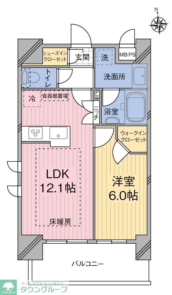 モディアヨヨギレジデンス(1LDK/10階)の間取り写真
