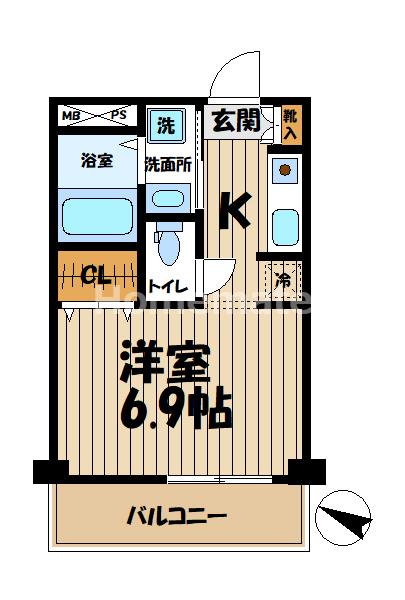ベナーレ大船(1K/2階)の間取り写真