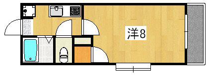 ロゼーヌ脇田(1K/5階)の間取り写真