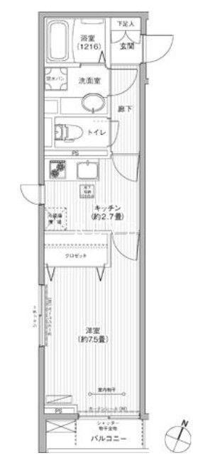 ガーデンビレッジ小石川(1K/3階)の間取り写真