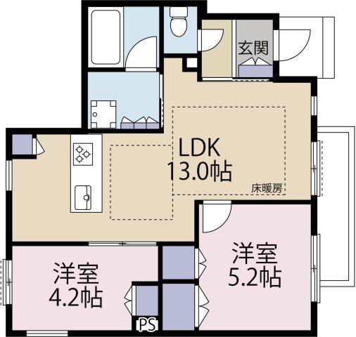 FREUDE(2LDK/1階)の間取り写真