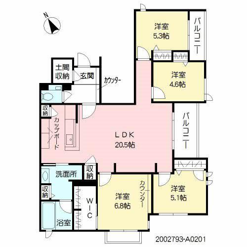 メゾンシレンス今川(4LDK/2階)の間取り写真