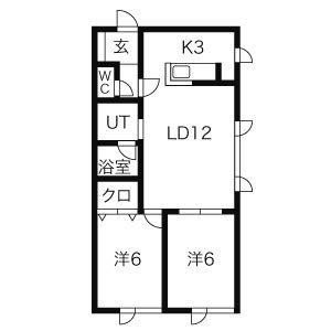 PRIVE栄通(2LDK/2階)の間取り写真