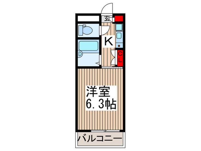 ハイム奈良(1K/1階)の間取り写真