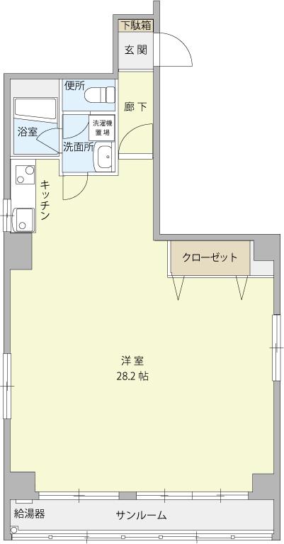 Oビル(ワンルーム/6階)の間取り写真