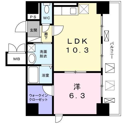 グレイス アベニュー(1LDK/2階)の間取り写真
