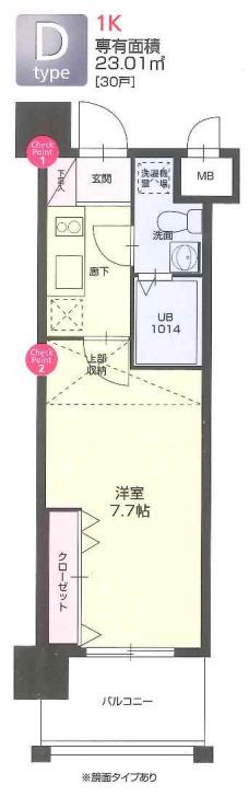 NO.66 ORIENTBLD(1K/14階)の間取り写真