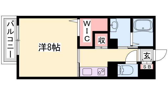 グランドレイク東条(1K/1階)の間取り写真