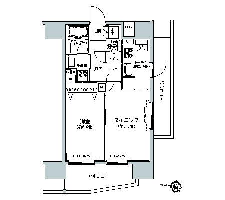 パークキューブ板橋本町(1LDK/11階)の間取り写真