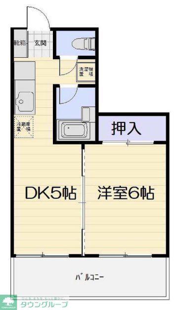 つつじヶ丘ハイツ(1DK/2階)の間取り写真