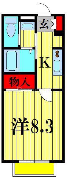アイビスハイム(1K/1階)の間取り写真