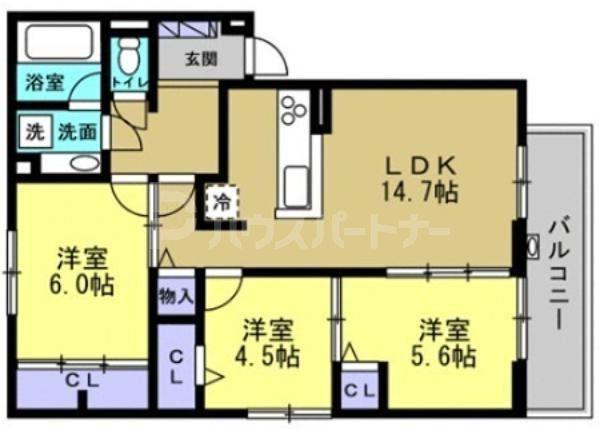 ルーチェ・フォレ(3LDK/1階)の間取り写真
