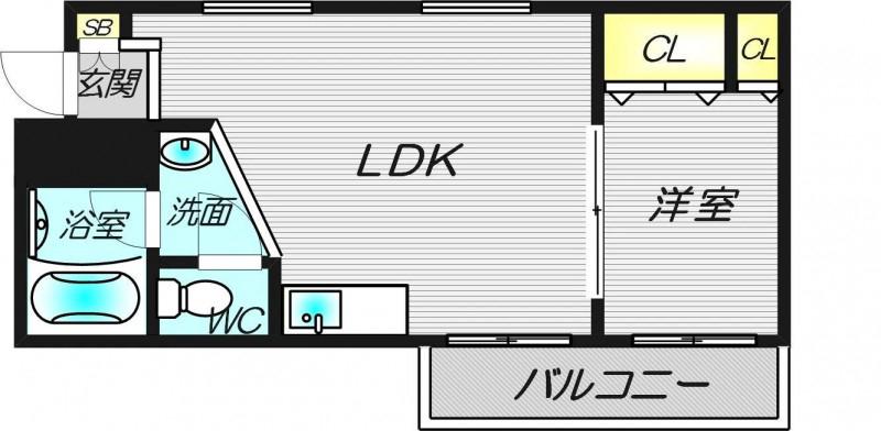 増田マンション(1LDK/5階)の間取り写真