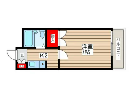 MSハイム八坂(1K/1階)の間取り写真