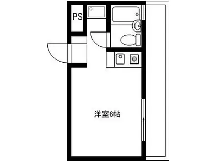 陣屋ハイツ(1K/4階)の間取り写真